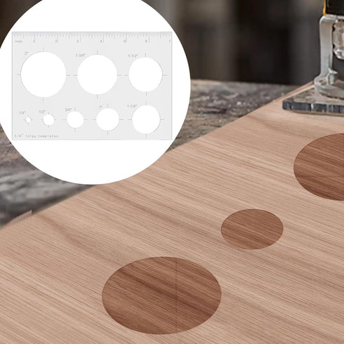 Hecfu 8 1 7"x4.7" in Router Template for Woodworking - Large Clear Acrylic Router Jig, Circle Inlay Template with Scale