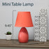 LT1197-ORG-2PK 9.45" 2-Pack Set, Simple Designs Chic and Sleek Oblong Mini Oval Ceramic Table Lamp for Living Room