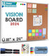 Besso Cork Board & White Board for Wall (18 x 24") Magnetic Bulletin Board for Home or Office, Wall Mounted Combo