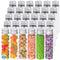 DEPEPE 30pcs 50ml Clear Flat Plastic Test Tubes - with Screw Caps for Candy and Beads Storage