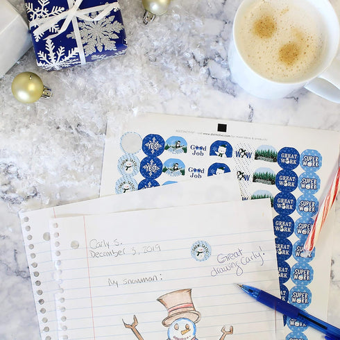 Winter Teacher Reward Stickers for Kids, Grading Stickers for Student Incentives - 1,080 Count