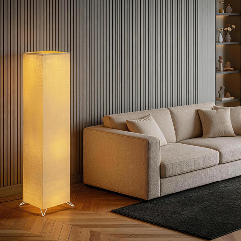 VICASKY Japanese Paper Floor Lamp Shade Replacement, Foldable Standing Lampshade Cover Paper Floor Light Cover