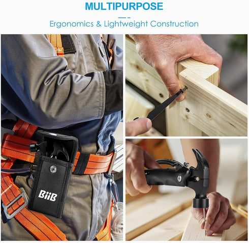 BIIB 12 in 1 Hammer Multitool - Father's Day Gifts from Daughter, Wife, Son, Birthday Gifts for Dad