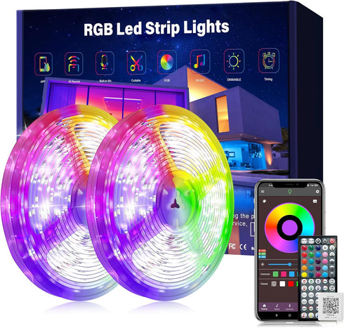 Ledagic Led Lights for Bedroom 150ft (2 Rolls * 75ft) Music Sync Color