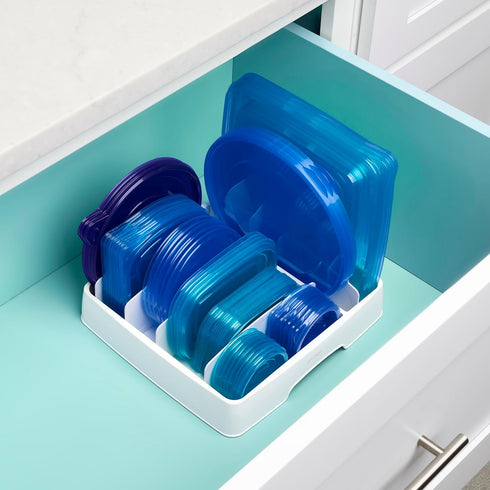 YouCopia StoraLid Adjustable Food Container Lid Organizer for Kitchen Cabinet Storage, Medium
