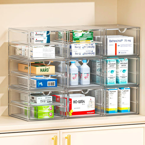 Versatile Acrylic Makeup Organizer, Transparent Desktop Storage for Cosmetics, Office Supplies & More, Clear