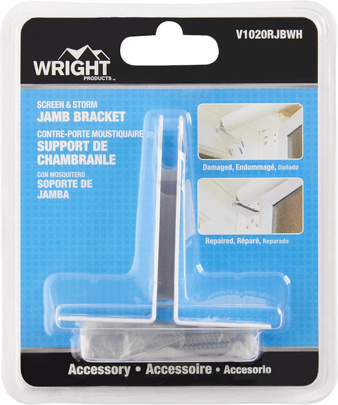 Wright Products Replacement Jamb Bracket for Pneumatic Closers - White Repair Bracket for Models V820, V920, V1020,
