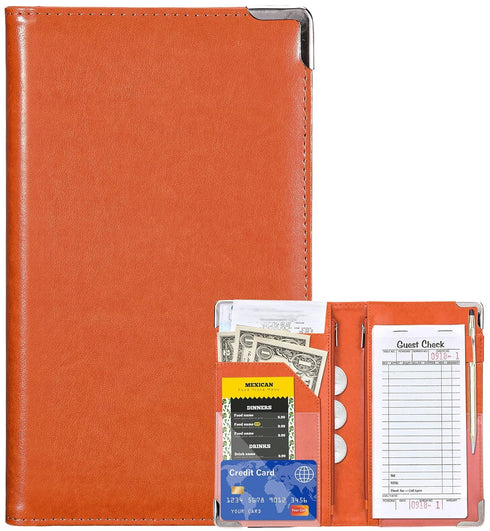 5x9 Server Books for Waitress - Waiter Book Server Wallet with Zipper Pocket, Cute Waitress Book&Waitstaff Organizer