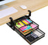 ROSYLINE Under Desk Drawer Organizer, Clamp on 2 Tier Slide Out Drawer, Metal Under Desk Storage for Home and Office