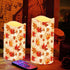 Cozeyat 4 Pack Fall Leaf Flameless Candles Battery Operated LED Pillar Candles with Remote Control Timer Color Changing