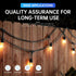 Yawuztu 164FT 304 Black Vinyl-Coated Stainless Steel Cable Heavy Duty String Lights Hanging Kit with Turnbuckle