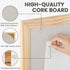 Bulletin Board Cork Board with Linen, 100% Wood Framed 30" x 20" Wall Mounted Picture Board