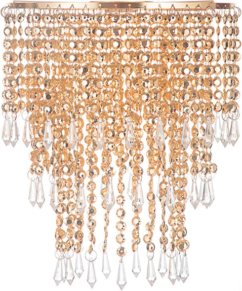 Waneway Acrylic Chandelier Shade, Ceiling Light Shade Beaded Pendant Lampshade with Crystal