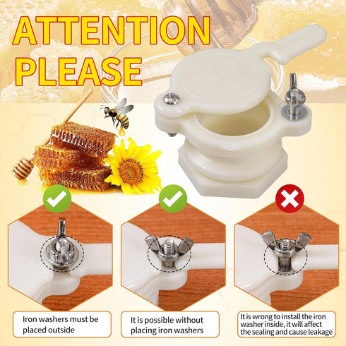 HunterBee 3/5/10 5 pcs Honey gate Valve for Gallon Bucket bee hive gate for Honey Bucket valves Honey Extractor Bucket
