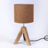 16 Inches Tripod Table Lamp, Height with Brown Jute Lamp Shade Bedside Lamp Nightstand Lamp for Nursery, Bedroom, Kid