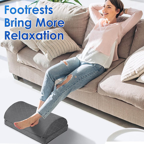 Foot Rest for Under Desk at Work, Comfortable Desk & Gaming Accessories with 2 Adjustable Heights & Removable Cover
