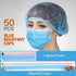LEOBRO Hair Nets for Food Service Workers, 50PCS Hair Net, Hairnets for Foodservice, Kitchen Hair Nets for Women Men Cooking, Non-woven Bouffant Caps, Disposable Hair Cap, Blue, 21 Inch