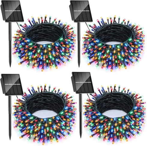 SOLARBABY 4 Pack Solar Christmas Lights Outdoor,Total 146Ft 400 LED Solar String