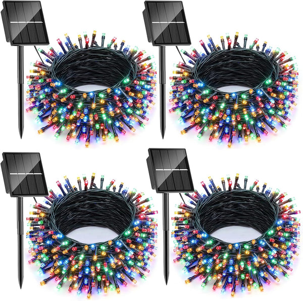 SOLARBABY 4 Pack Solar Christmas Lights Outdoor,Total 146Ft 400 LED Solar String