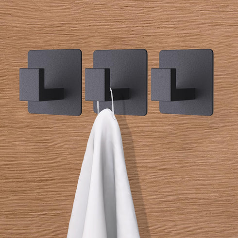 VAEHOLD Heavy Duty Adhesive Towel Hooks, Aluminum Wall Hooks for Kitchen, Bathroom, Coat, Hat, Towel, Robe, Clothes