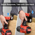 DrillCatcher Drill Holder for Tool Belt, Quick Response Low-Profile Clip for Up to 2" Belt, Compatible with Tools