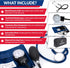 Set Dixie EMS Aneroid Sphygmomanometer and Dual Head Stethoscope with Adult Size Blood Pressure Cuff, Calibration Key
