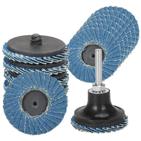 9Pcs 2 inch Flap Disc Zirconia Alumina Quick Change Sanding Discs with 1Pc Disc Pad Holder for Rotary Tools