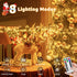 1200 59 8 LED FT Cluster Lights, Warm White Christmas Tree Lights Modes Timer Remote, Waterproof String Lights