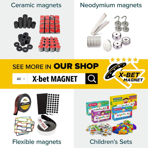 X-bet MAGNET Dry Erase Magnetic Labels, 30 pcs 1x3 - Reusable Sticky Notes for Refrigerator - Blank Magnet Stickers
