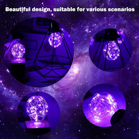 Bulb, 2W Bulbs, 15W Bulbs E26 Purple Decorative Light Purple LED Fairy Light Equivalent Cute Light for Pendant Light