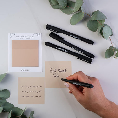 DIVERSEBEE Fine Tip Permanent Pens, 4 Pack Quick Dry Markers, Transparent Sticky Notes Writing Pens for Office Supplies