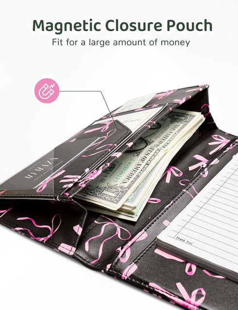 Server Book with Zipper Pocket and Magnetic Closure Server Booklet Waitress Book Serving Book with Money Pocket