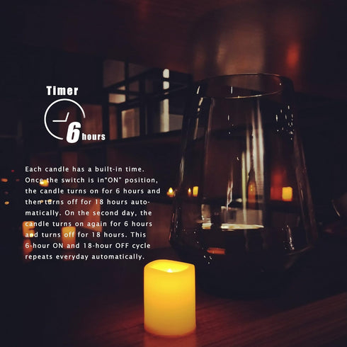 Candle Choice Set of 12 Flameless Candles, Flameless Votive Candles LED Votives with Timer, Battery-operated LED Candles with Timer, Long Battery Life 200+ Hours, Battery Included. by CANDLE IDEA