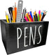 Wooden Pen Pencil Holder, Cute Office Organizer for Desk, 2 Compartment Storage Caddy, Black