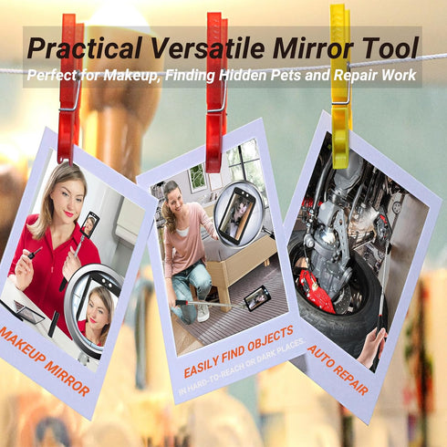 Magnetic Pickup Tool and Extendable Mirror - Telescoping Magnet Flashlight, Great Gifts for Men and Women
