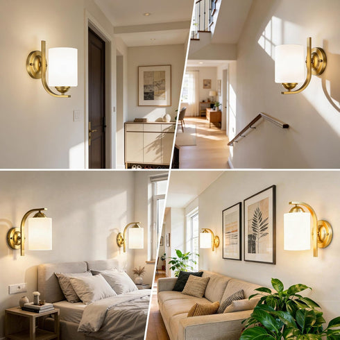 Wall Sconces Lights Lamp for Bedroom Bathroom, Modern Vanity Light Fixtures, Gold Farmhouse Wall Mount Lighting