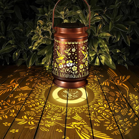 Hummingbird Solar Lanterns Outdoor Waterproof Gifts for Women Grandma Gifts for Mom Garden Decor Solar Hanging Lantern