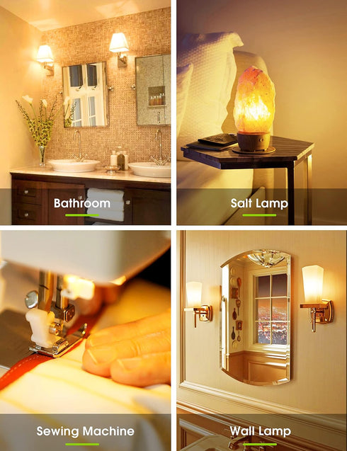 LOHAS LED C7 S6 Night Light Bulb, 15 Watt Equivalent (1.5W), Mini LED Candelabra E12 Base, 3000K, 6-Pack