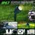 120V 2700K 3 IP67 (2 Pack, Spotlight Outdoor Plug-in, Warm White LED Landscape Spot Lights with RGB Lenses for Yard