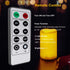2 Set 3x3 Inches Waterproof Outdoor Battery Operated Flameless LED Pillar Candles with Remote Flickering Plastic