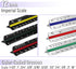 Mr. Pen- Architectural Scale Ruler, 12 Inch, 2 pcs, Black & White for Blueprints and Drafting