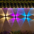Gtliba IP65, (4LED-Multi-Colored, 2PACK) Solar Outdoor Wall Lights - Up & Down Lighting, Waterproof Fence Light