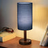 Bulb LALISU Small Table Lamp Nightstand Lamp Linen Lampshade Bedroom Wood Base Small Bedside Lamp for Night Stands