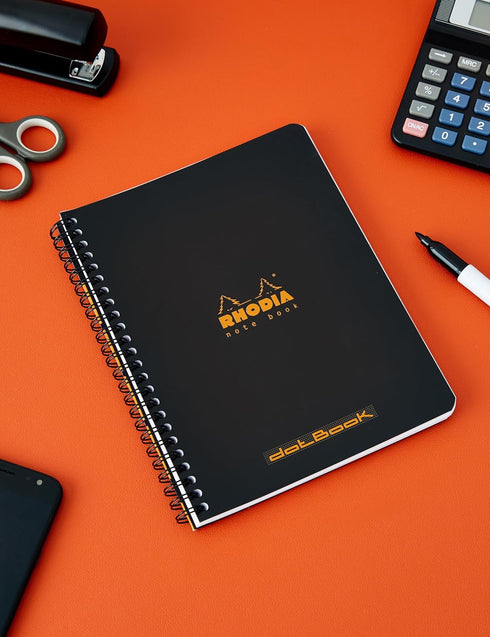 RHODIA 193439C A5+ Spiral Notebook, Full Bound, Dot Dot, 160 Detachable Pages, White Clairefontaine Paper