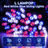 46FT 120LED 8 4th Solar Red White Blue String Lights Patriotic Light with Modes Waterproof Solar Powered Outdoor Lights