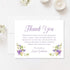 5.5x4.25 Purple Flowers Sympathy Thank You Cards, Funeral Thank You Cards, Bereavement Notes with Envelopes, Flat