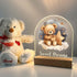Teddy Bear Frame Night Light Up Table Wood Base LED Desk Stand Plaque Nursery Decor Sweet Dreams Night Light Kids Baby