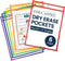 Essex Wares - 6 Pack, Assorted, Dry Erase Pocket Document Protectors, 10"