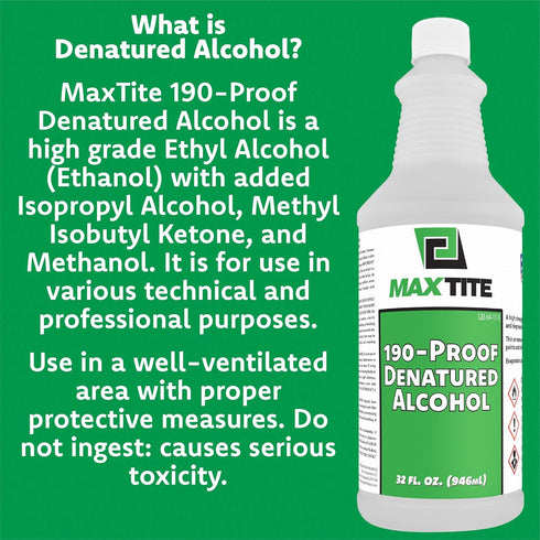 190-Proof Virgin Denatured Alcohol, 32oz, 1 Bottle