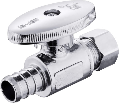 (Pack of 2) EFIELD 1/4 Turn Straight Stop Valve 3/8" OD Compression X 1/2" Pex Chrome Plated Brass, … by EFIELD